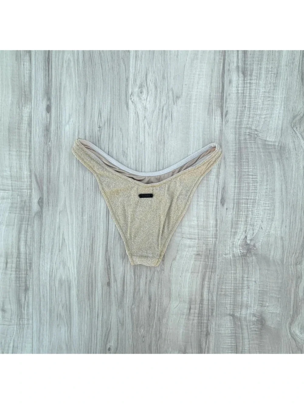 Triangl Gold Shimmering Swimwear Bikini Bottom
